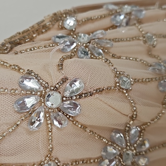 Mac DuggalSleeveless Hand Beaded V-Neck Gown - Picture 6 of 9